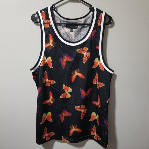 No Boundaries Black Butterfly Tank Top M (38-40) - Picture 1 of 6